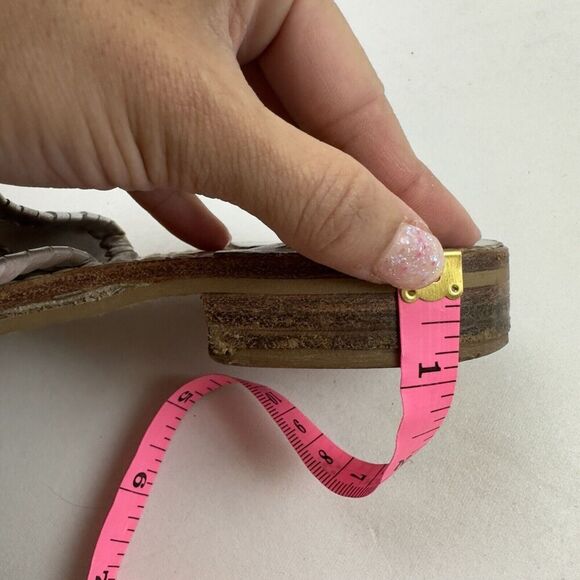 Jack Rogers Palm Beach Navajo Sandals Thong Flip Flops Metallic Silver Sz 7M - Picture 6 of 7